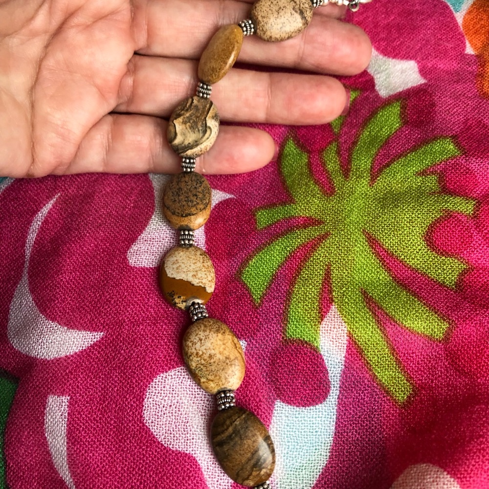 Sterling silver & semi-precious stone bracelet